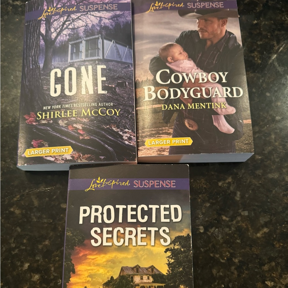 - Lot of three love inspiredred suspense books in good condition